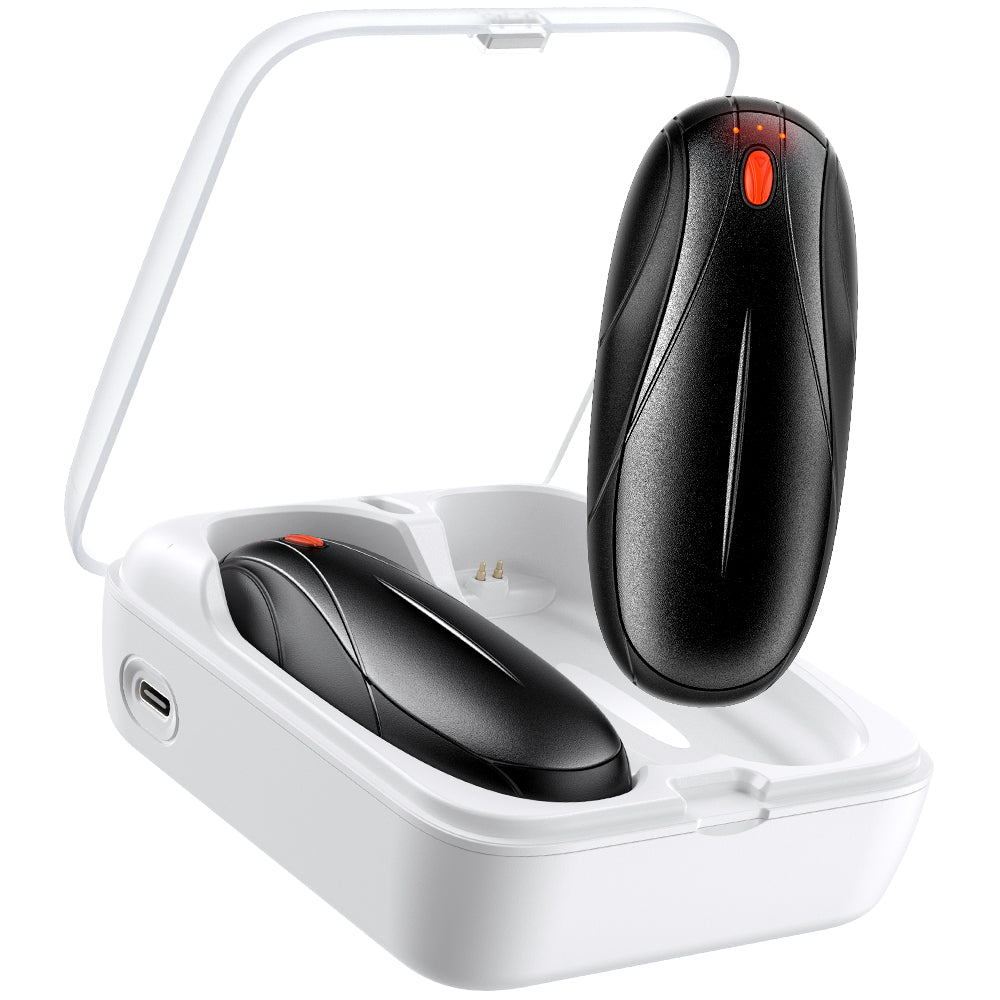 AOY-N7 ピンク 充電式カイロ 充電ケース付き 14000mAh大容量バッテリー 2個セット 分離式 最大60時間連続発熱 3段階温度調整 超軽量 持ち運びやすい