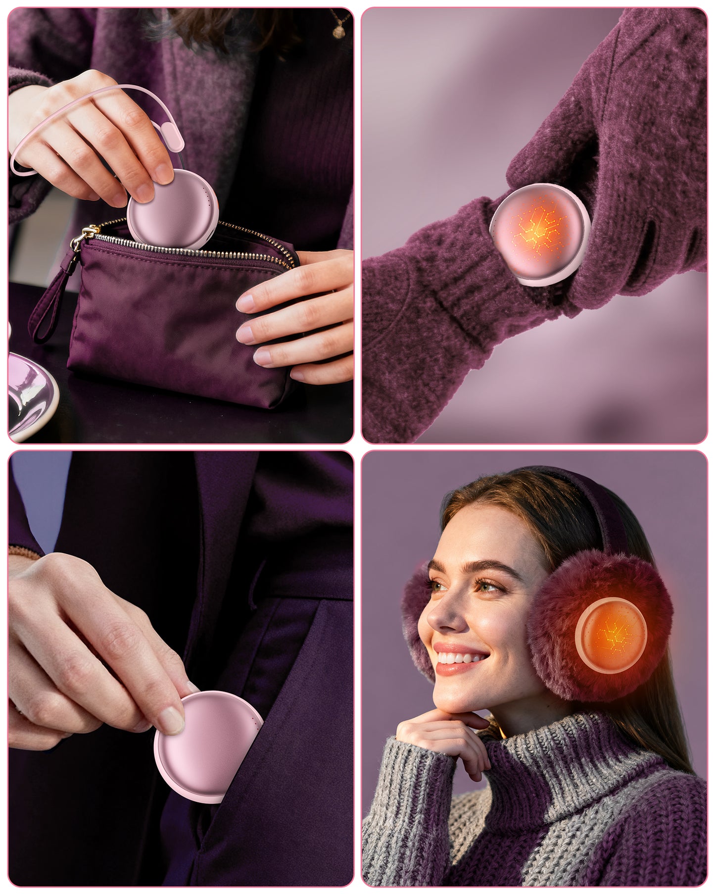 2025年超人気　新規設計充電式カイロ　従来より発熱スピード向上 よりスリム、軽量　ワンタッチで瞬時ポカポカ