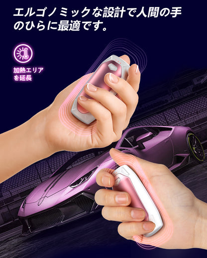 AOY-N4 ピンク 充電式カイロ  充電ケース付き 14000mAh大容量バッテリー 2個セット 分離式 最大60時間連続発熱 3段階温度調整　超軽量　持ち運びやすい